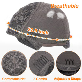 Lativ Body Wave wig with bangs 16inch cap and bangs detail for quick styling