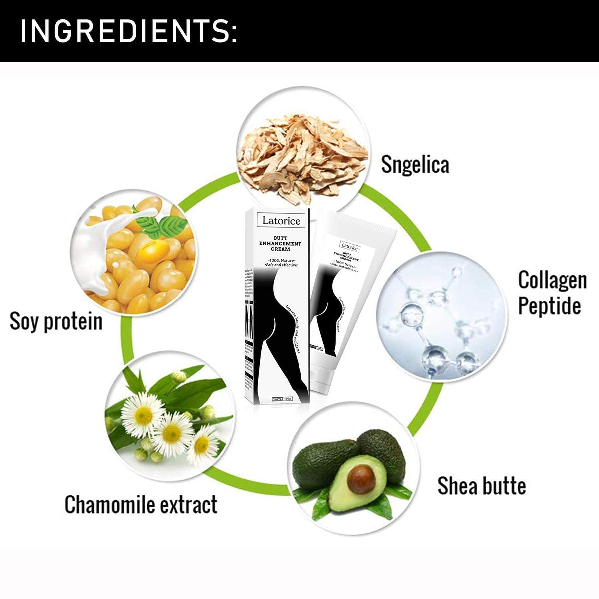 Latorice Cream massage motion highlights application scene promoting skin nourishment.