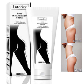 Latorice hip lift-up cream bottle focuses on easy massage for firmer buttocks.
