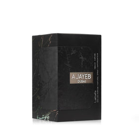 Lattafa Ajayeb Dubai EDP bottle side view showcasing sleek design