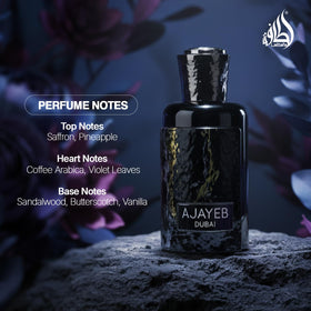 Lattafa Ajayeb Dubai EDP top notes saffron and pineapple scent preview
