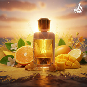 Lattafa Ajayeb Dubai Portrait label detail on bottle
