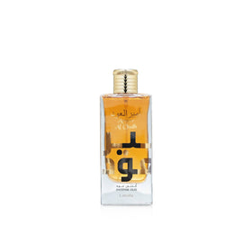 Lattafa Ameer Al Oud Intense bottle close-up highlighting rich oud and amber notes for a bold presence.