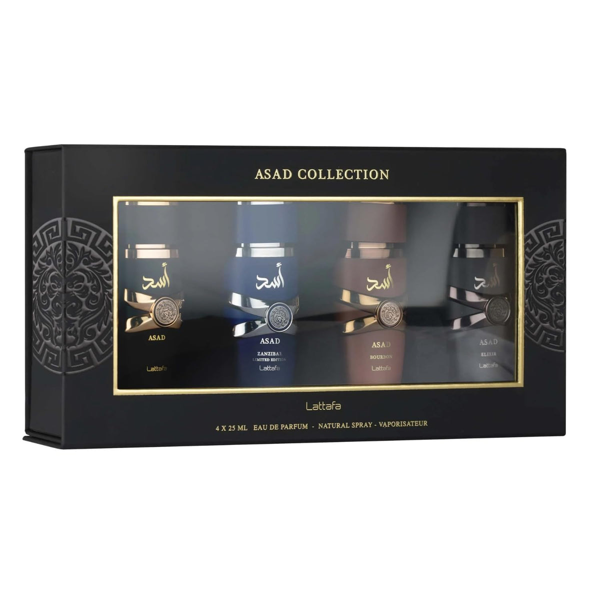 Lattafa Asad 4-piece gift set box, premium packaging for gifting