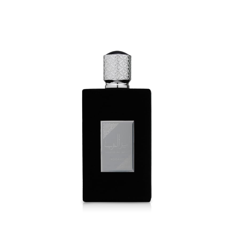 Lattafa Asdaaf Ameer Al Arab eau de parfum bottle, long-lasting fragrance for everyday wear.