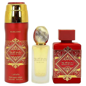 Lattafa Badee Al Oud Sublime Hair Mist for quick refresh and subtle scent