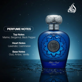 Lattafa Blue Oud packaging box with luxury presentation.