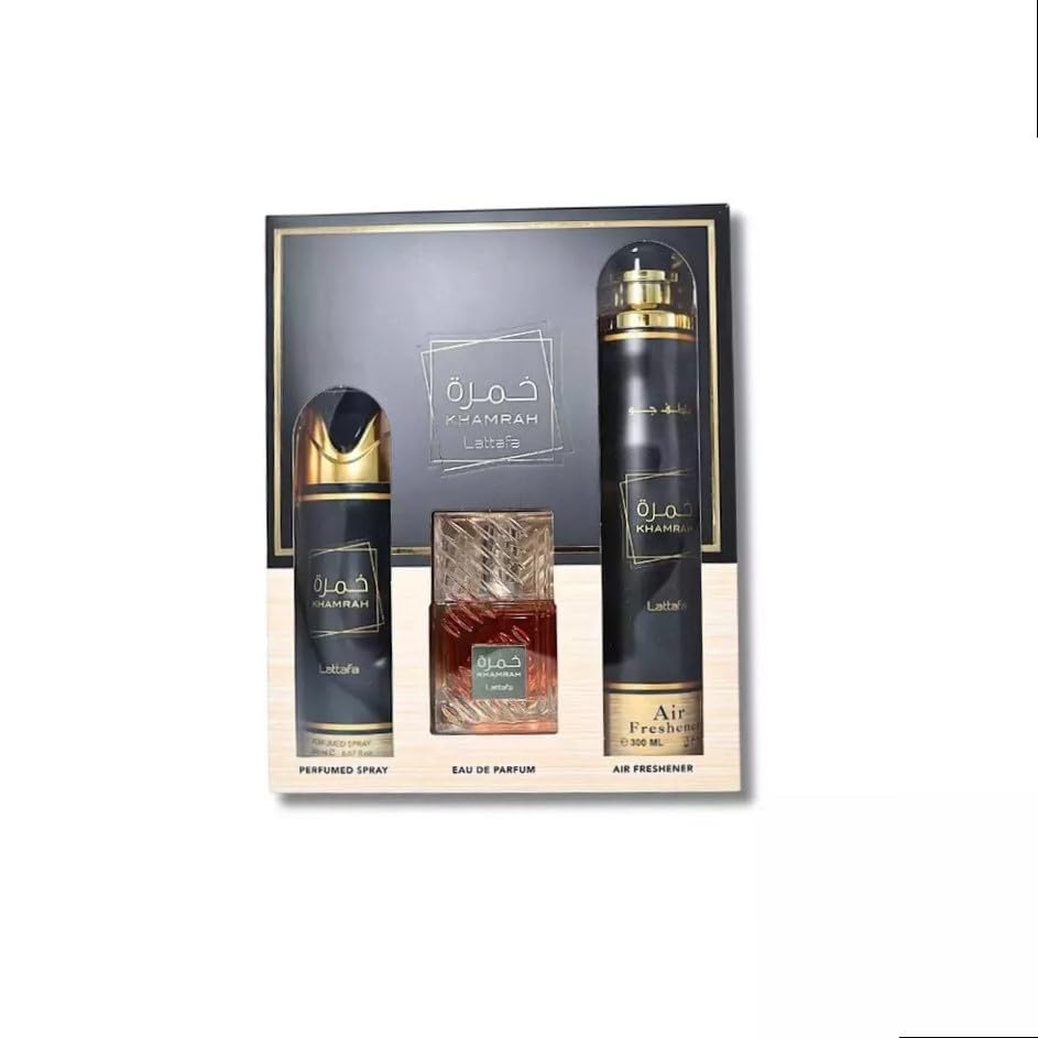 Lattafa Khamrah Thuraya gift set display for gifting