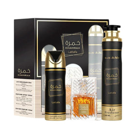 Lattafa Khamrah Thuraya gift set packaging image
