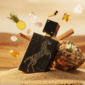 Lattafa Lail Maleki detailed cap, luxurious design elevating grooming routine.