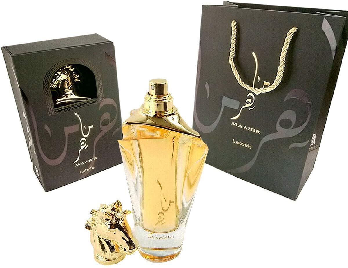 Lattafa Maahir middle notes showcase jasmine and peony for a lush floral heart.