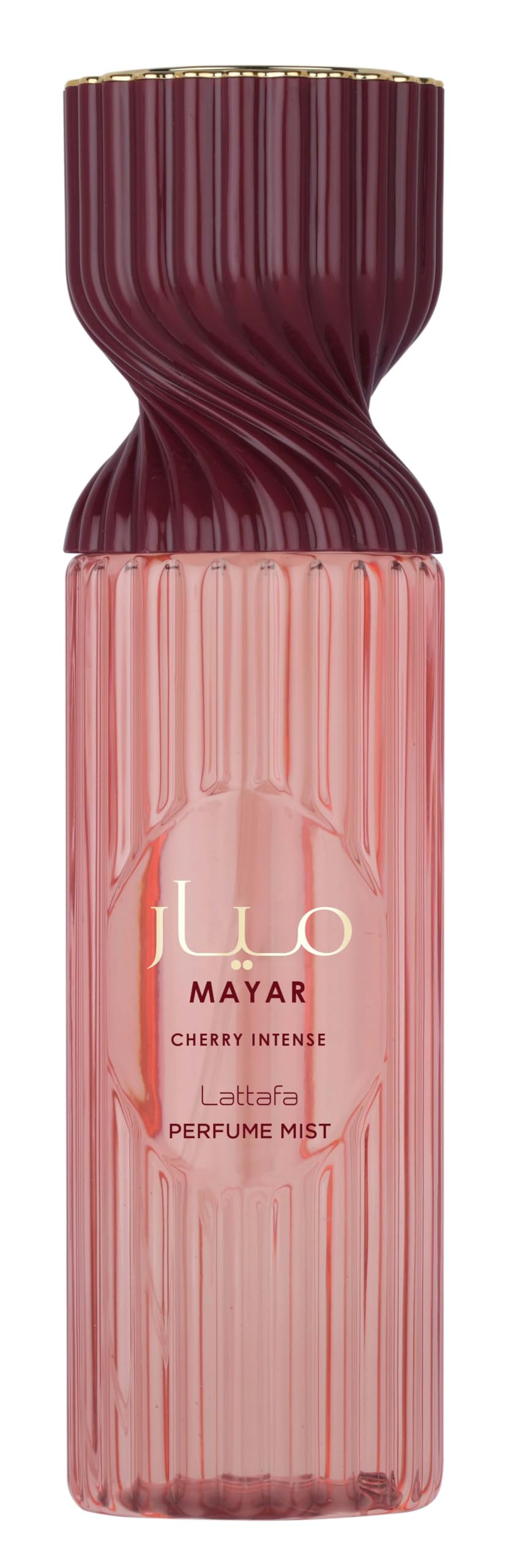 Lattafa Mayar Cherry Intense bottle showing a cherry gourmand scent for evenings.