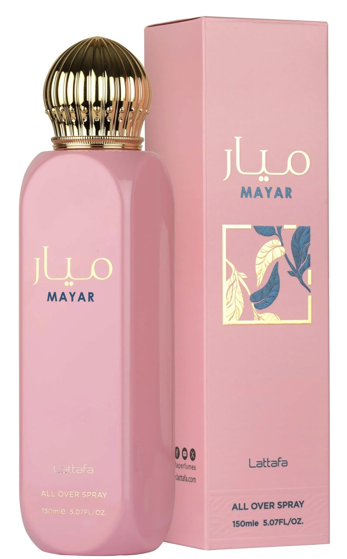 Lattafa Mayar floral-heart close-up with rose and magnolia hinting at elegant bouquet.