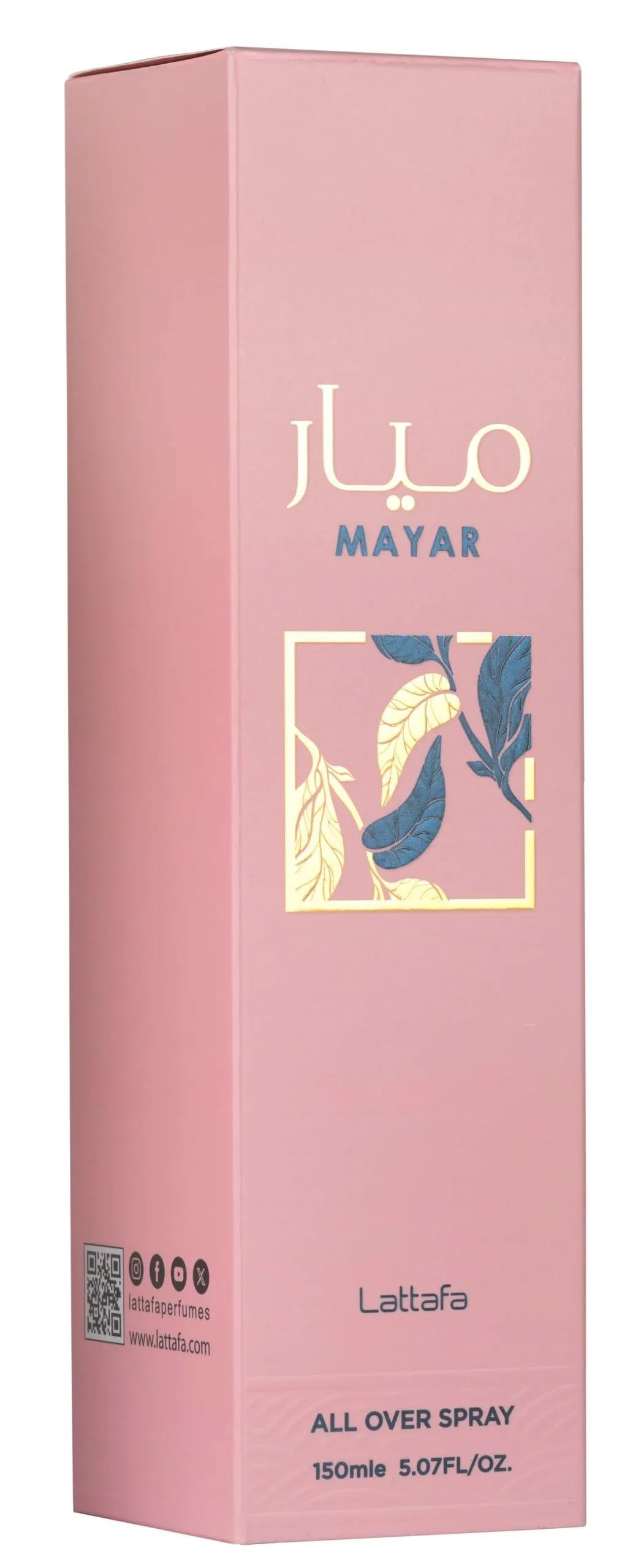 Lattafa Mayar spray-mist in action for smooth application and all-day allure.