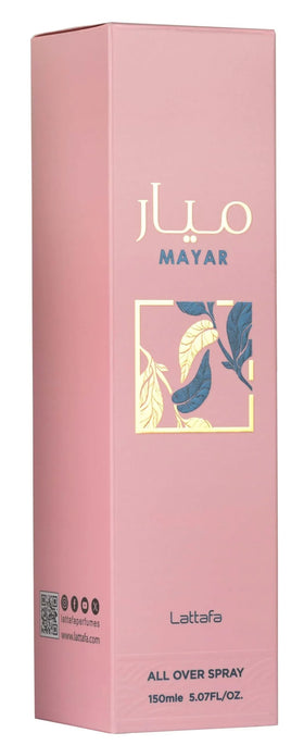 Lattafa Mayar spray-mist in action for smooth application and all-day allure.