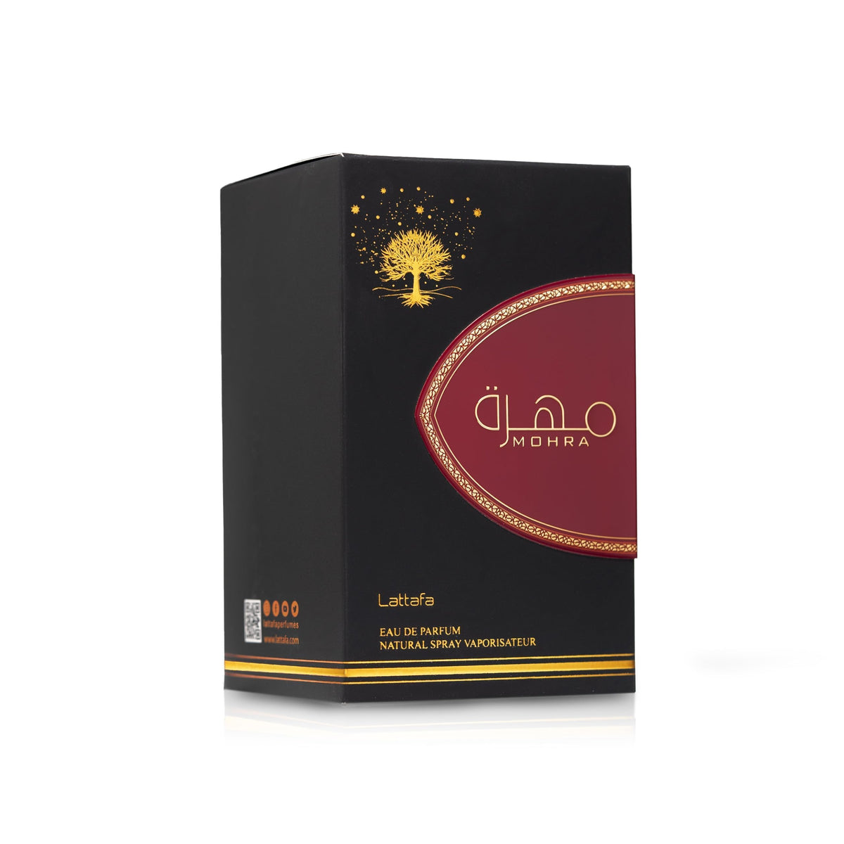 Lattafa Mohra packaging box, premium gifting presentation ready for special occasions