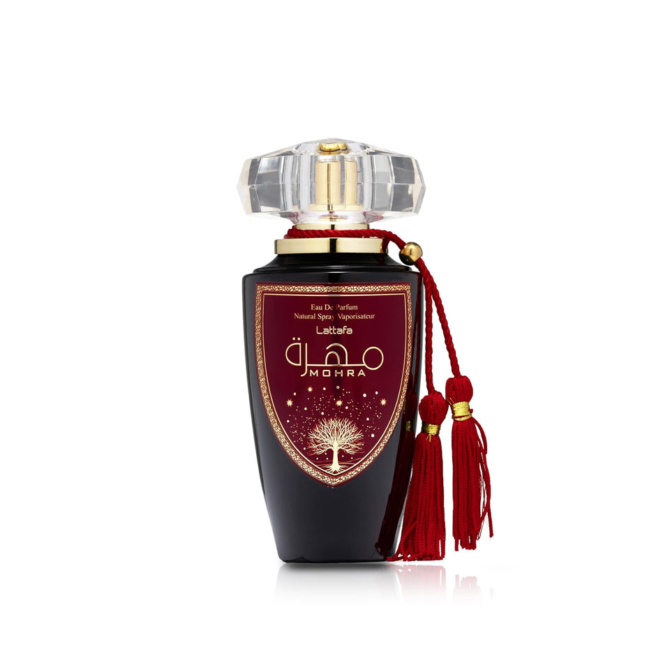 Lattafa Mohra unisex bottle front view, ideal for everyday wear and confident presence