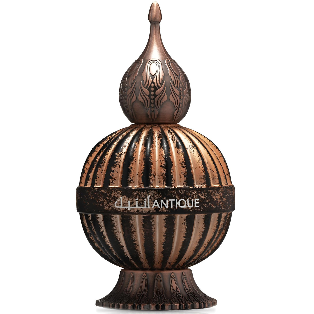 Lattafa Niche Emarati Antique bottle close-up highlighting luxurious design for collectors
