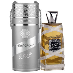 Lattafa Oud Mood Reminiscence close-up of top notes raspberries, oranges, saffron