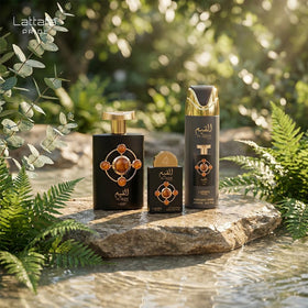Mini Lattafa Pride Al Qiam Gold EDP for travel.