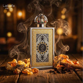 Lattafa Pride King of Arabia full bottle on display for a sophisticated collection.