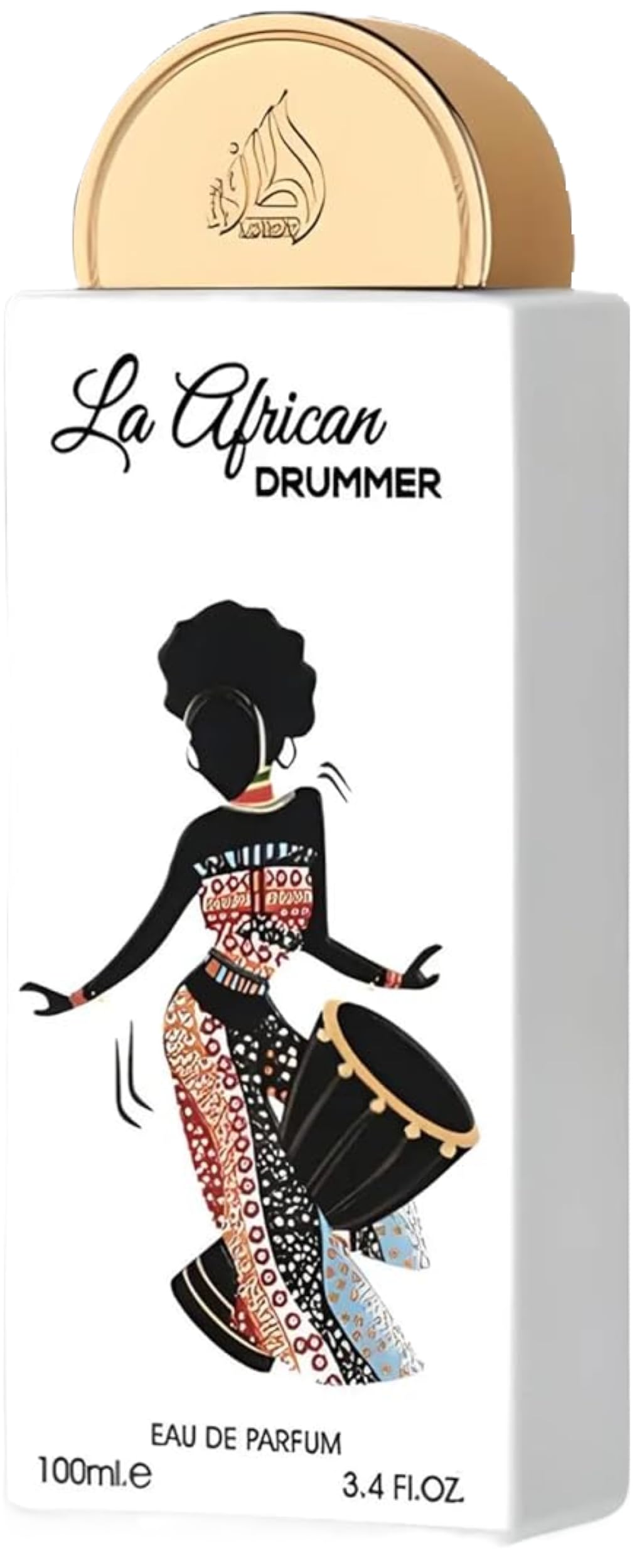 Lattafa Pride La African Drummer bottle shown for versatile day or evening wear