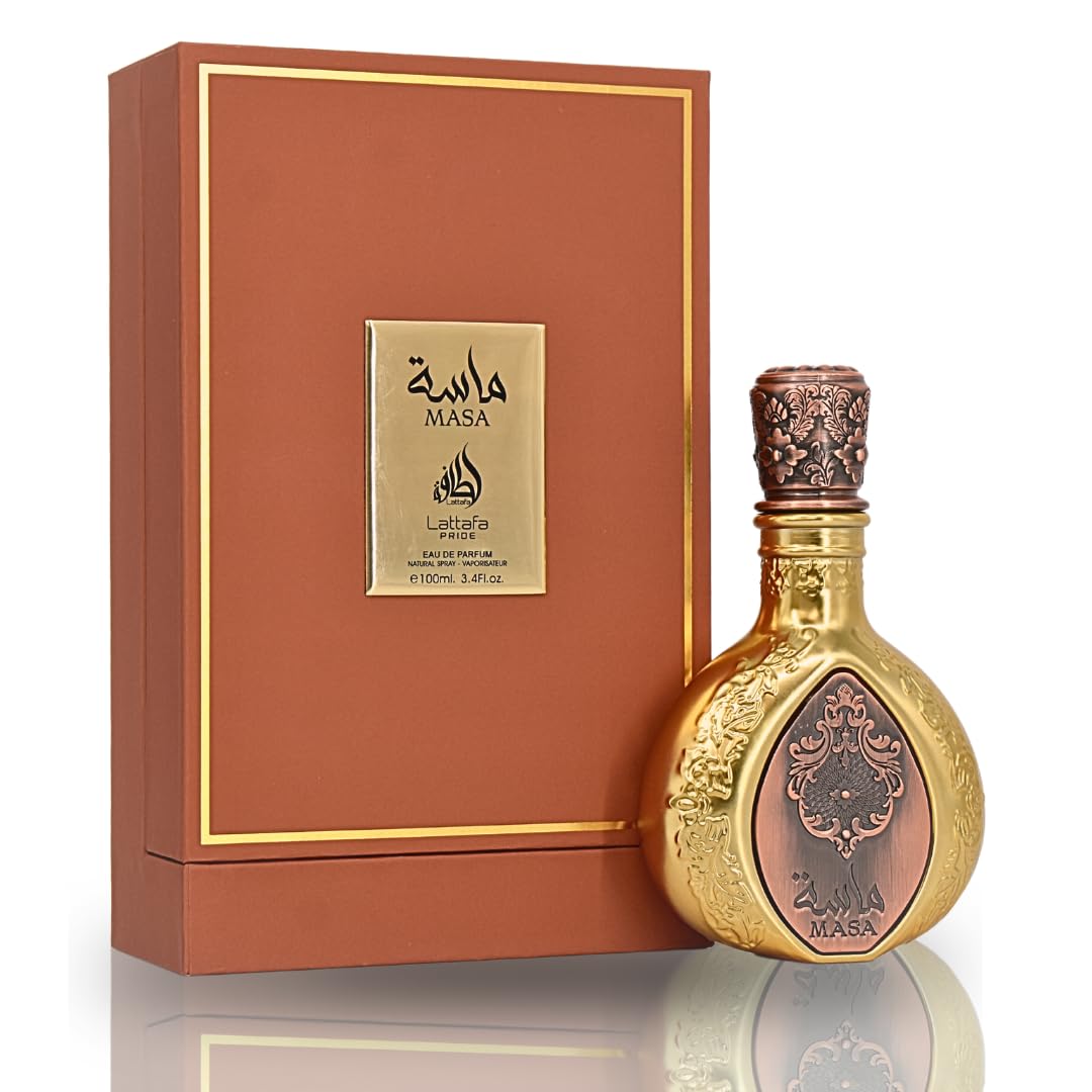 Lattafa Pride Masa bottle front, perfect for daytime wear