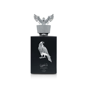 Lattafa Pride Shaheen Silver bottle-front view for all-day confidence.