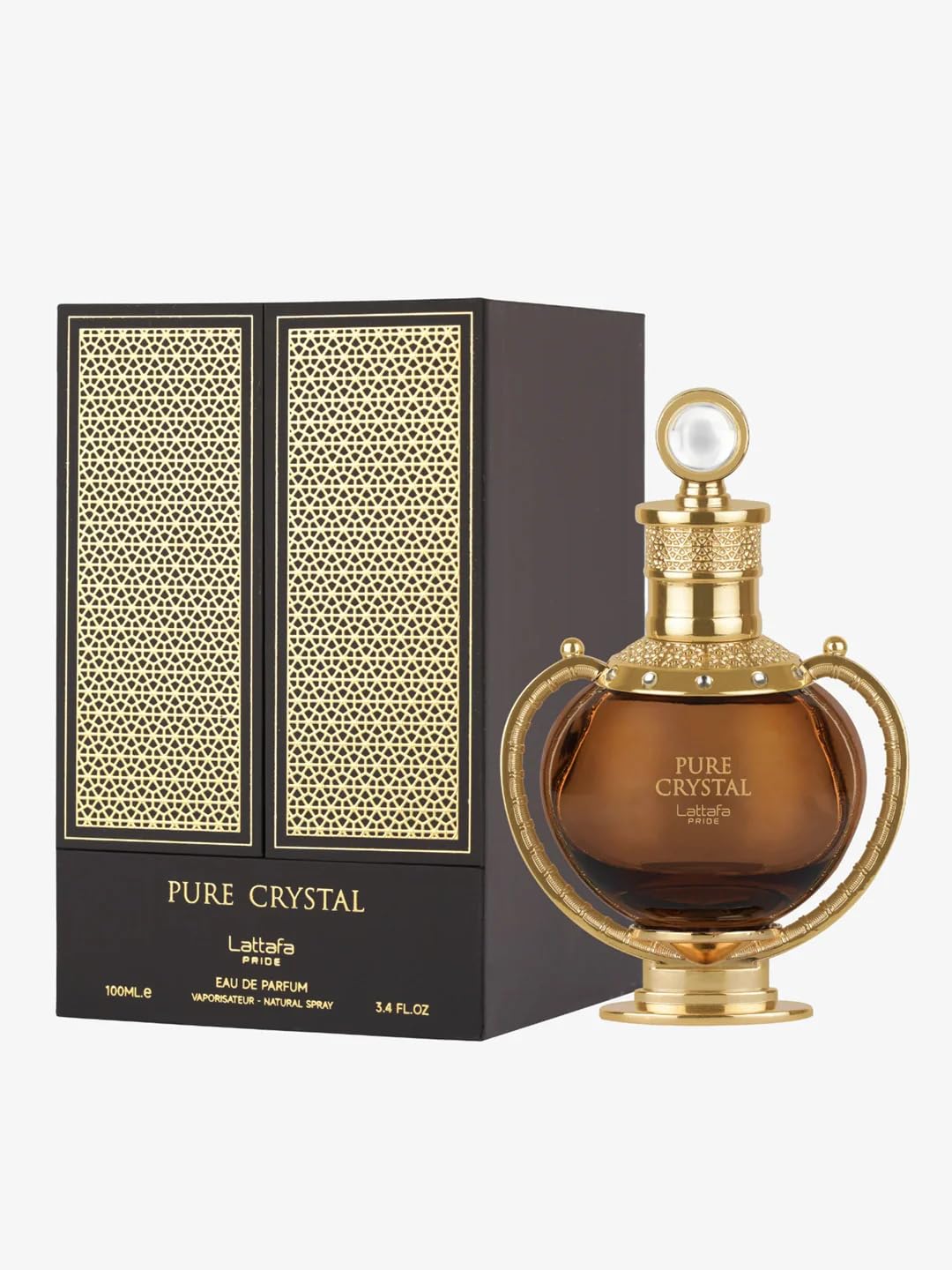 Lattafa Pure Crystal Pride heart with warmth and sage suits versatile day-to-evening wear.