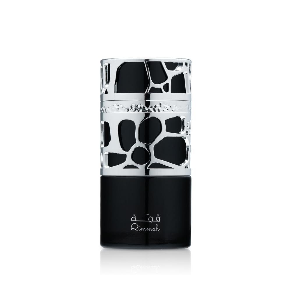 Lattafa Qimmah Eau de Parfum spray bottle for all-day confident scent.