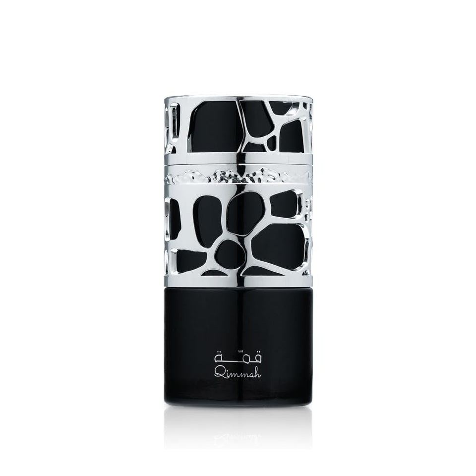 Lattafa Qimmah Eau de Parfum spray bottle for all-day confident scent.