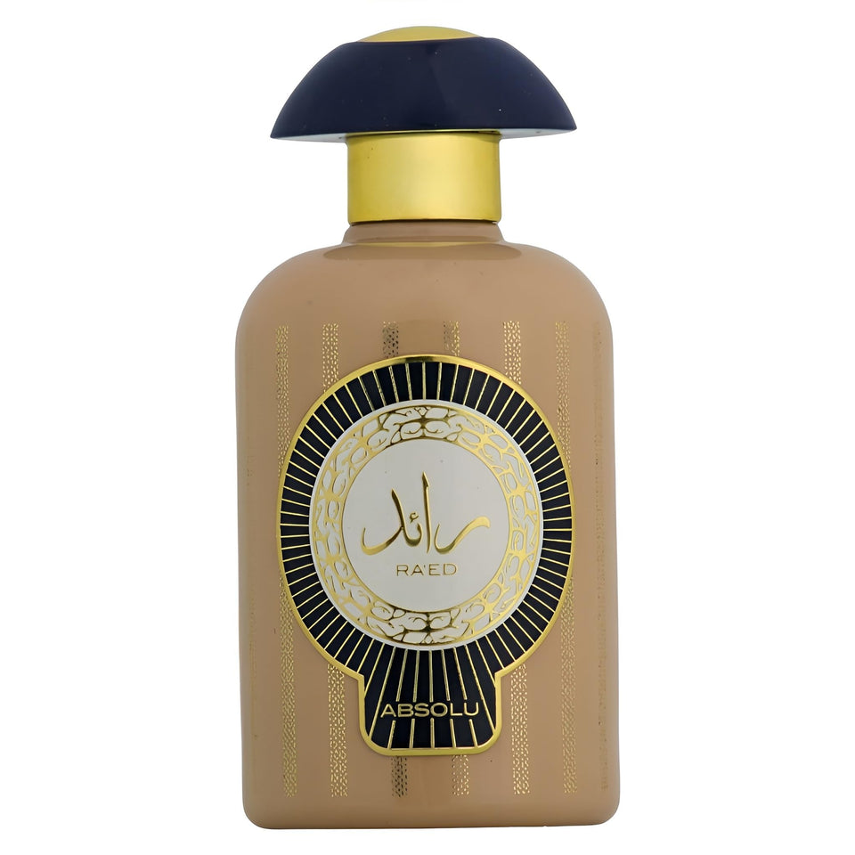 Lattafa Ra'ed Absolu bottle front view for evening wear elegance.