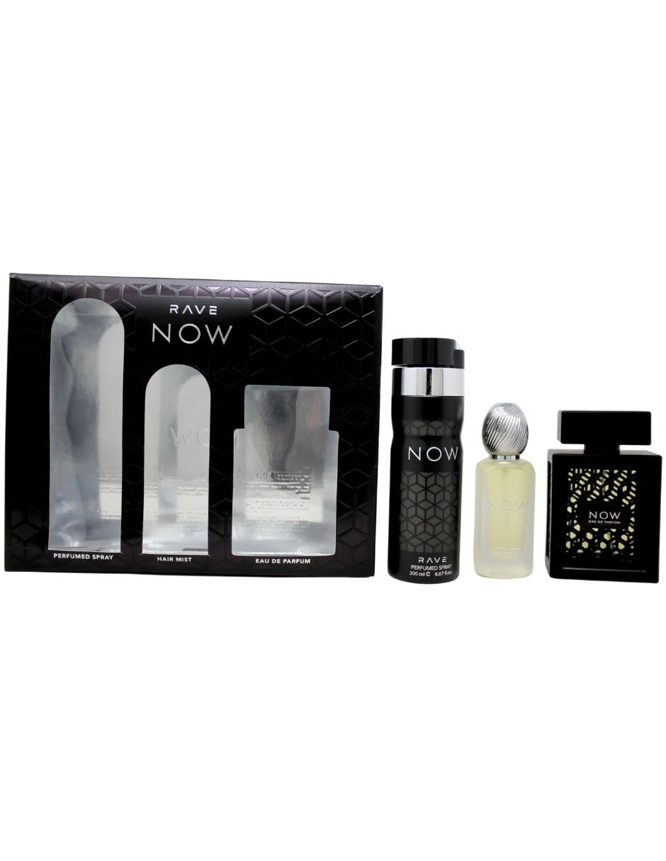 Lattafa Rave Now gift set display box for stylish gifting