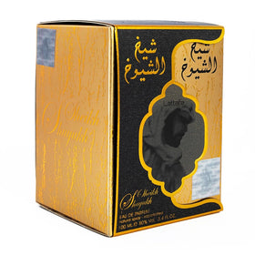 Lattafa Sheikh Al Shuyukh Luxe Edition ornate flacon highlights unisex appeal and luxurious scent.