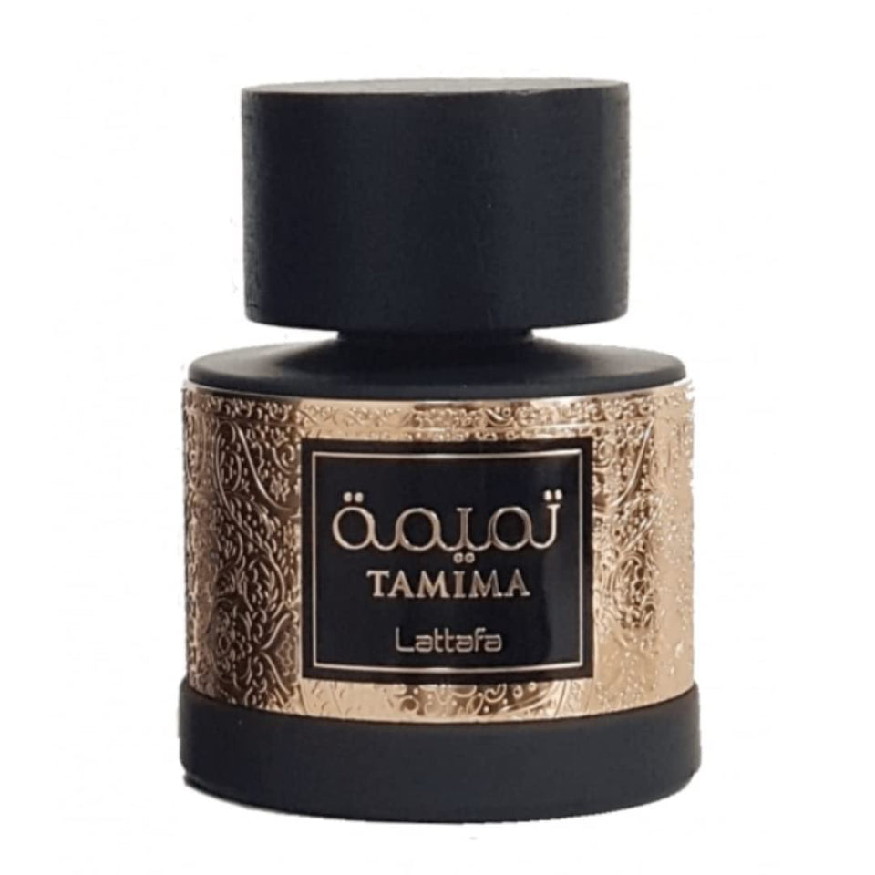 Lattafa Tamima bottle on a sunlit background suggesting fresh summer vibes.