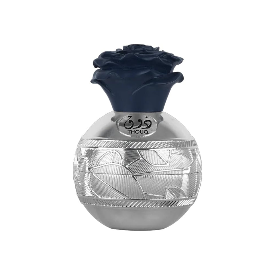 Lattafa Thouq unisex EDP bottle front with bergamot and litchi opening for a fresh start