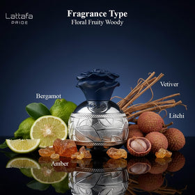 Lattafa Thouq unisex EDP bottle side view with sleek design