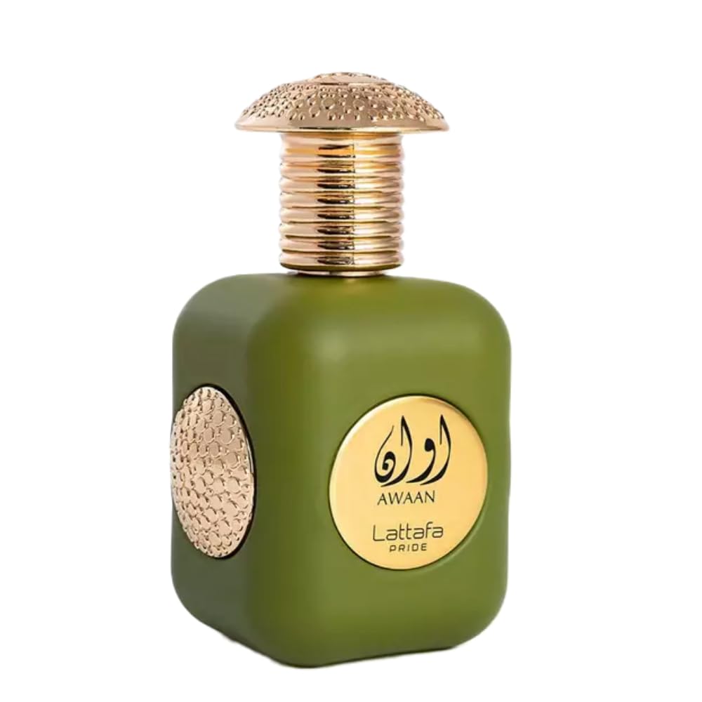 Lattafa Awaan Gold packaging box, gift-ready presentation for a refined scent experience.