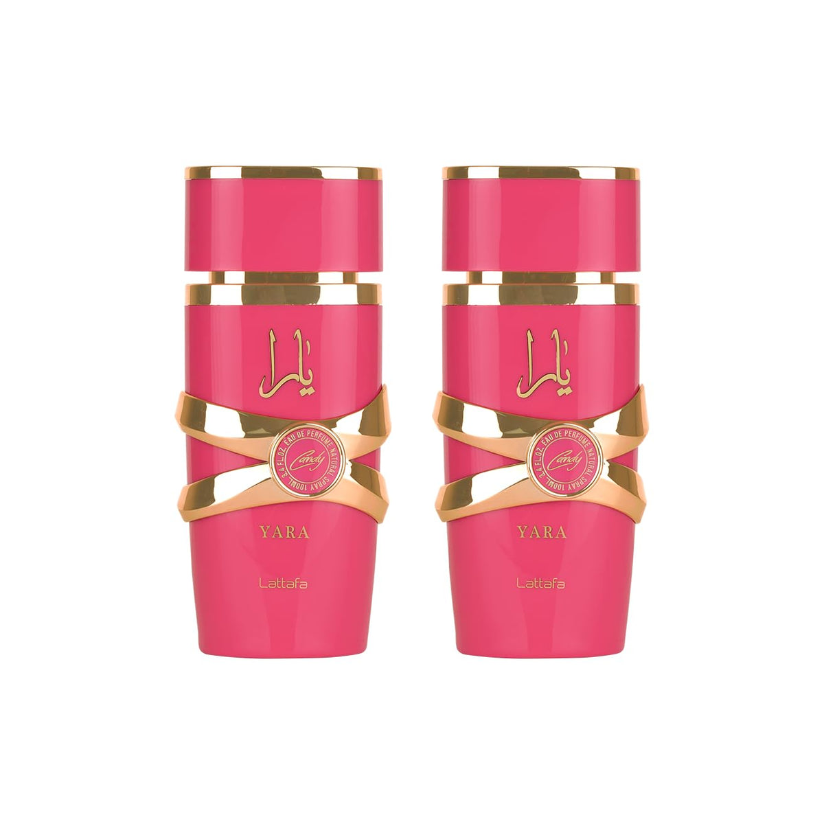 Lattafa Yara Candy bottle close-up, showcasing a sweet fruity aroma ideal for daily wear