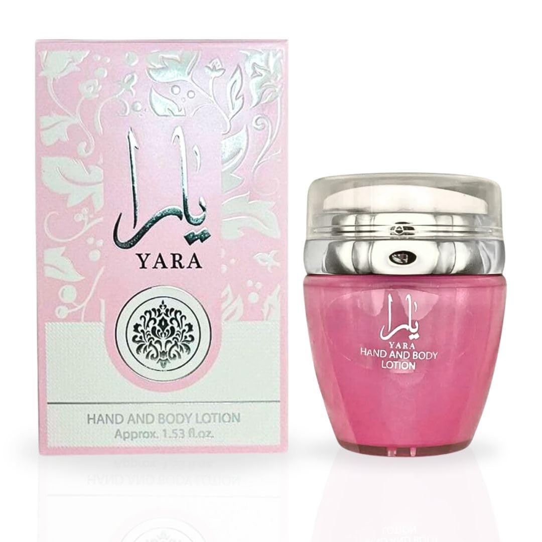 Lattafa YARA hand and body lotion bottle for daily moisturizing and soft skin.