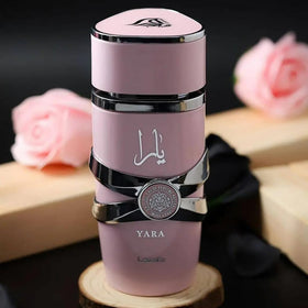 Lattafa Yara unboxing set, premium fragrance presentation and vibes.