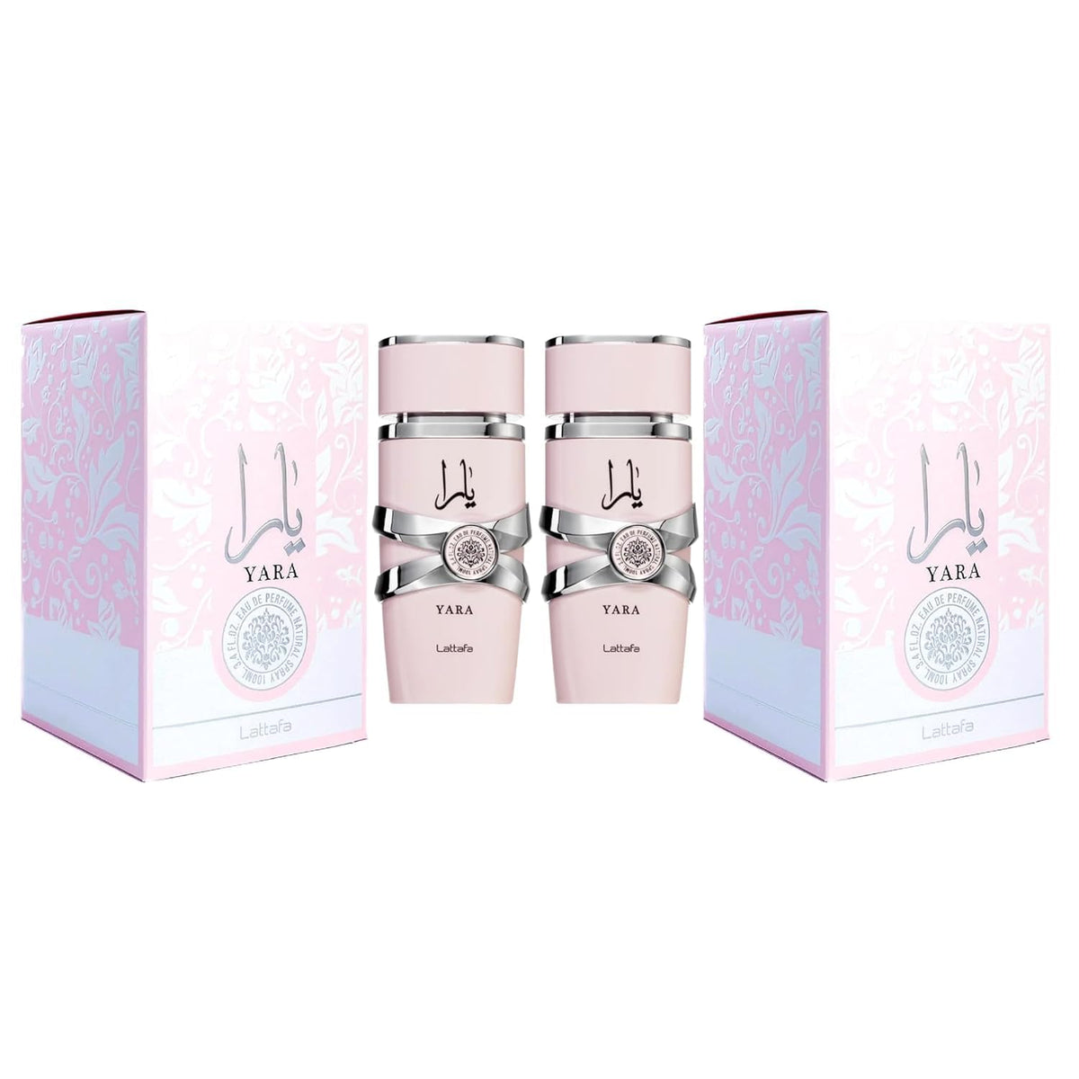 Lattafa Yara 2-pack box and bottle display; versatile fragrance for evening and special occasions