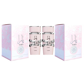 Lattafa Yara 2-pack box and bottle display; versatile fragrance for evening and special occasions