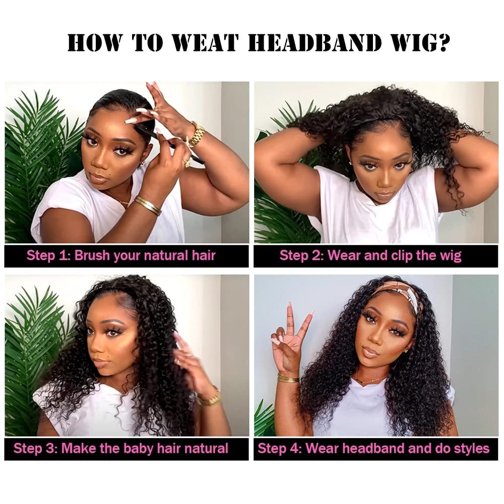 Lauberita headband wig breathable net cap with four combs