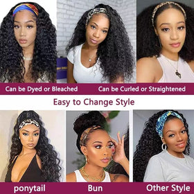 Lauberita headband wig random color headband included