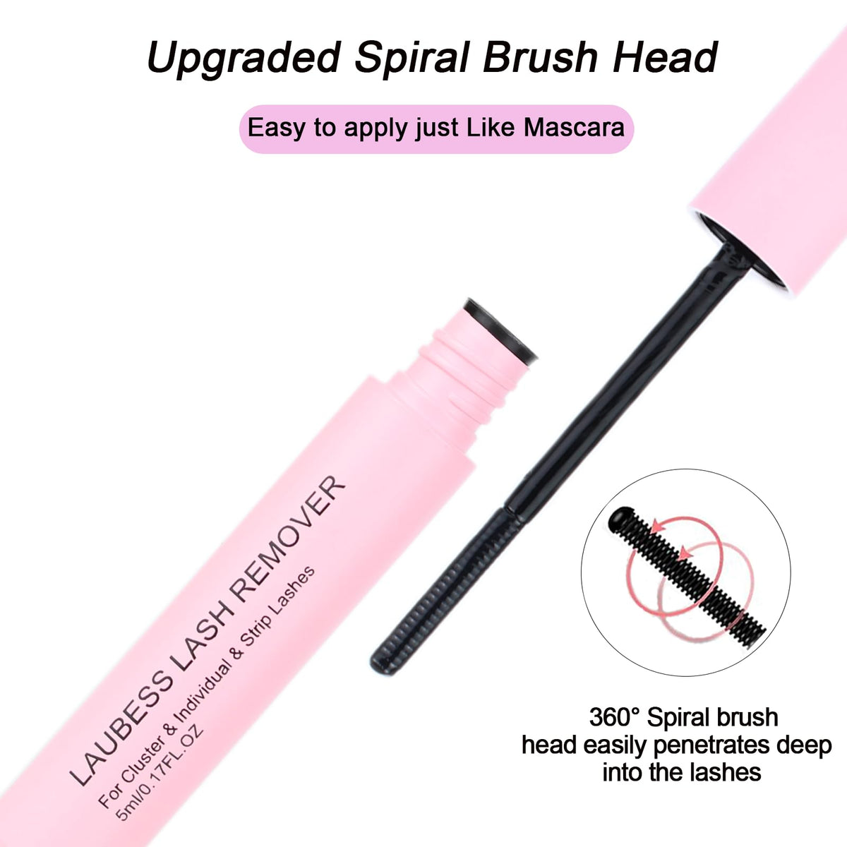LAUBESS lash remover bottle dissolving adhesive for easy removal.