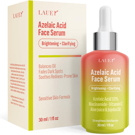 LAUER COSMETIC azelaic acid serum bottle close-up showing lightweight hydration for even tone