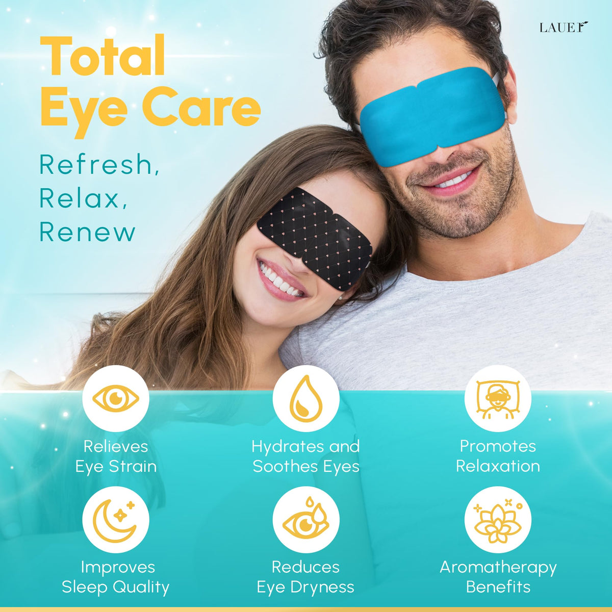 Lauer Cosmetic heated eye steam mask chamomile scent promotes relaxation