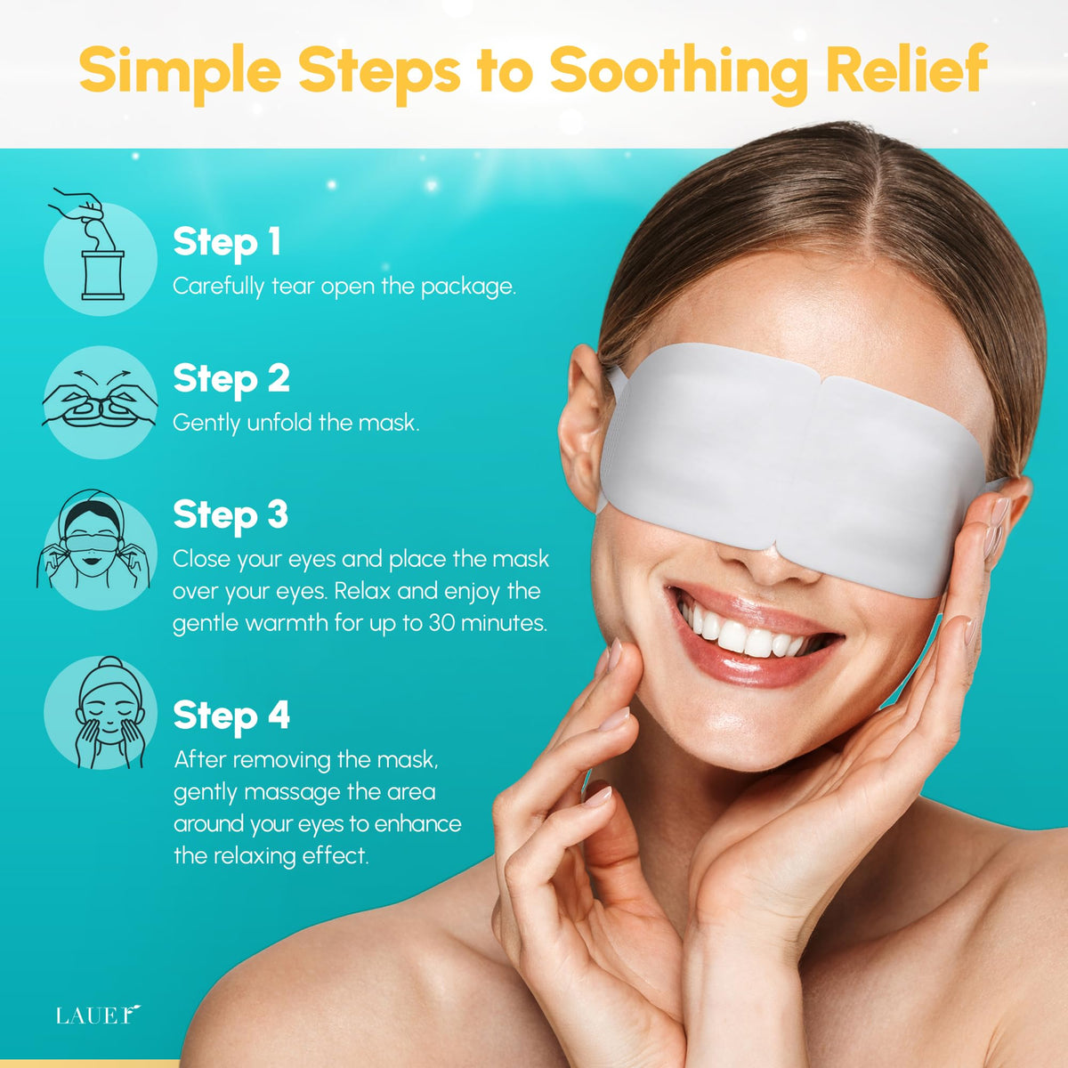 Lauer Cosmetic self-warming eye mask travel-friendly compact design