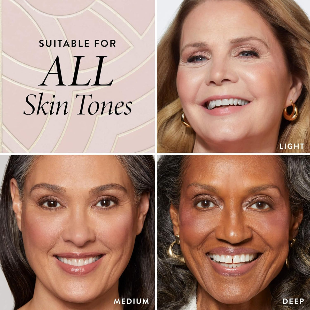 Coordinated Laura Geller eye shadows for a polished look.